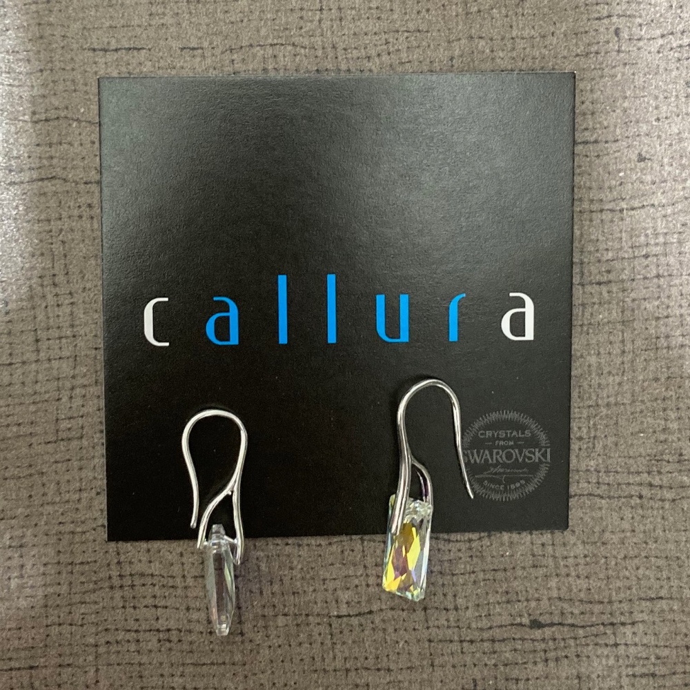 Callura Aurora Borealis Baquette-Cut Drop Earrings